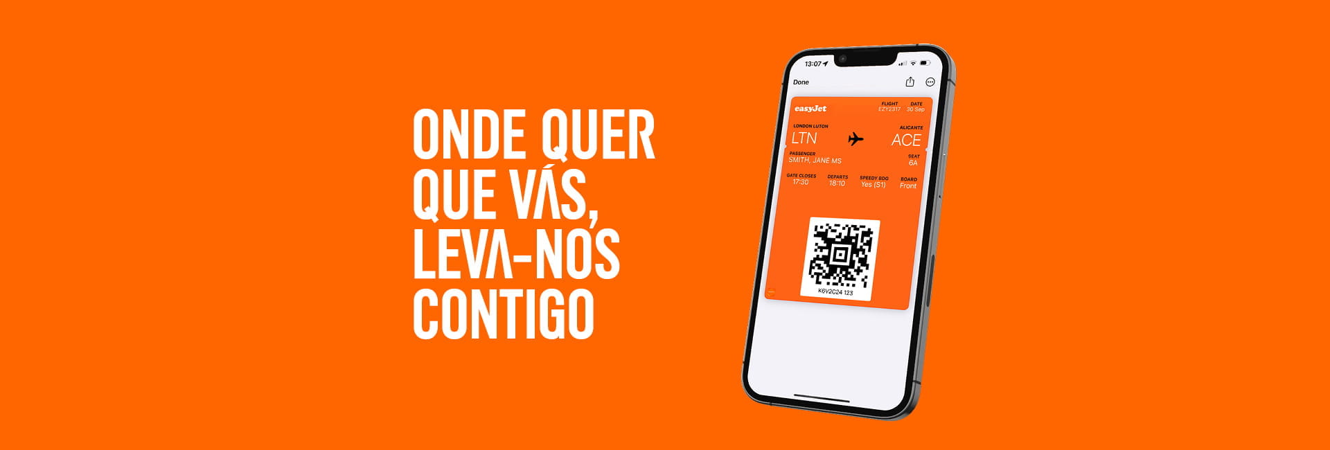 Cartão de embarque easyJet